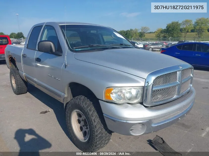 2002 Dodge Ram 1500 St VIN: 3D7HU18Z72G211975 Lot: 40233406