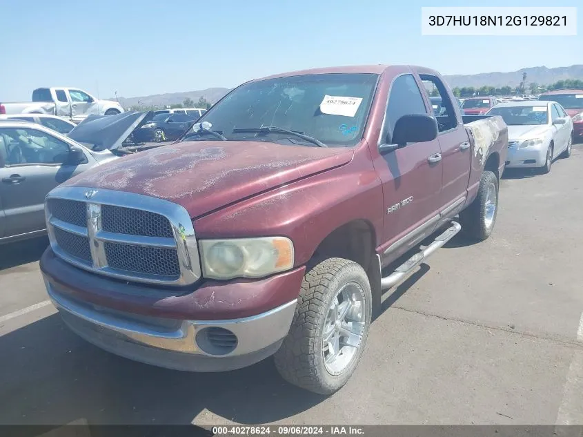 2002 Dodge Ram 1500 St VIN: 3D7HU18N12G129821 Lot: 40278624