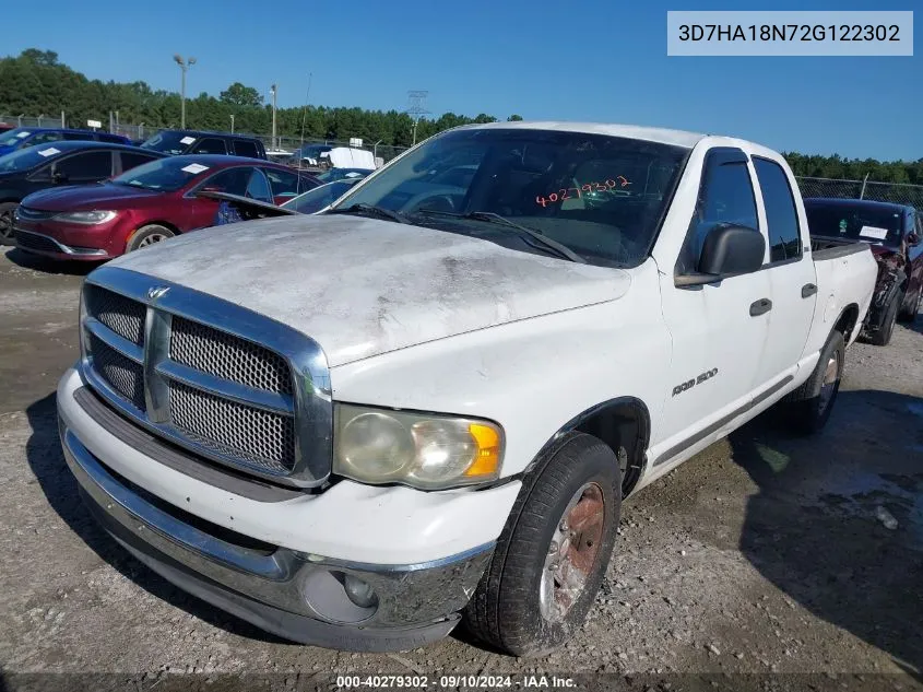 2002 Dodge Ram 1500 St VIN: 3D7HA18N72G122302 Lot: 40279302