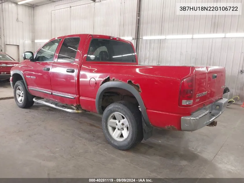 2002 Dodge Ram 1500 St VIN: 3B7HU18N22G106722 Lot: 40281119