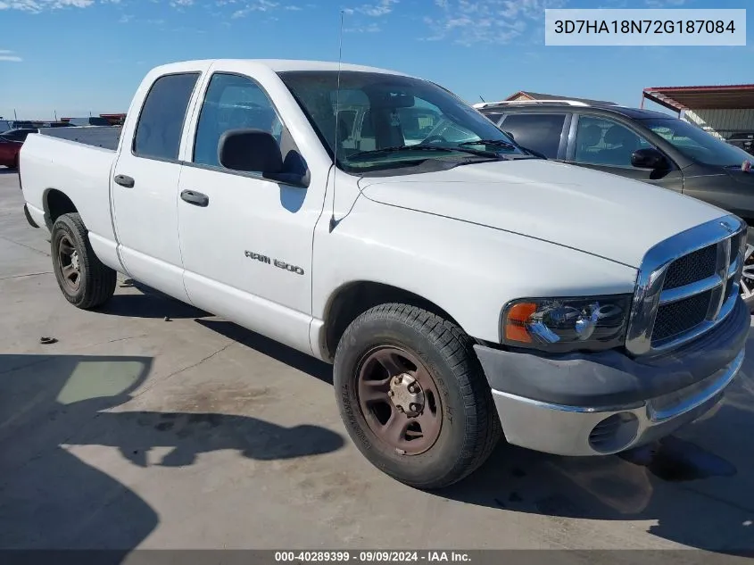 2002 Dodge Ram 1500 St VIN: 3D7HA18N72G187084 Lot: 40289399