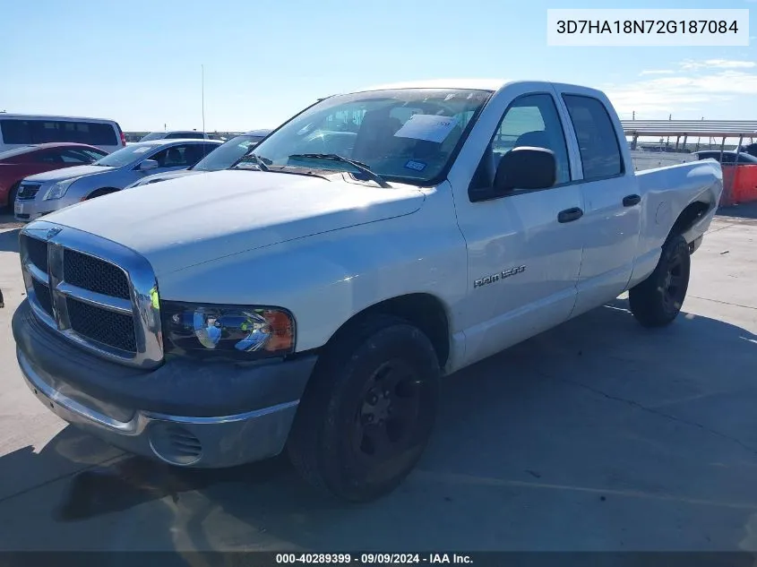 2002 Dodge Ram 1500 St VIN: 3D7HA18N72G187084 Lot: 40289399