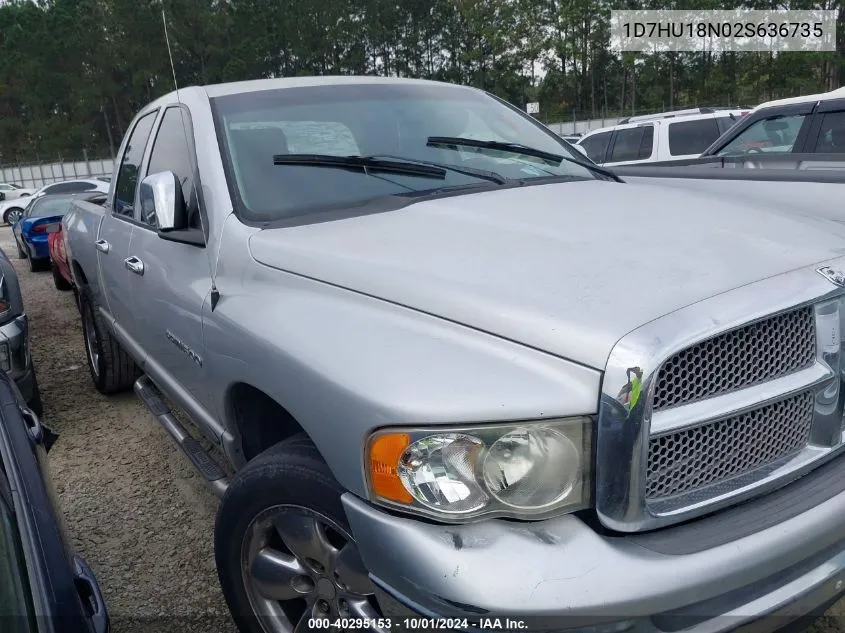 2002 Dodge Ram 1500 St VIN: 1D7HU18N02S636735 Lot: 40295153