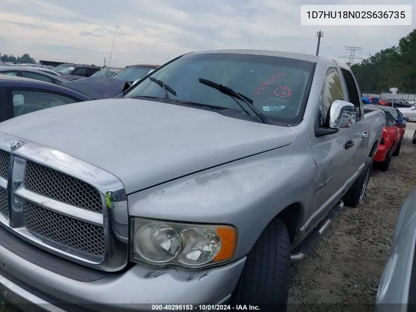 2002 Dodge Ram 1500 St VIN: 1D7HU18N02S636735 Lot: 40295153