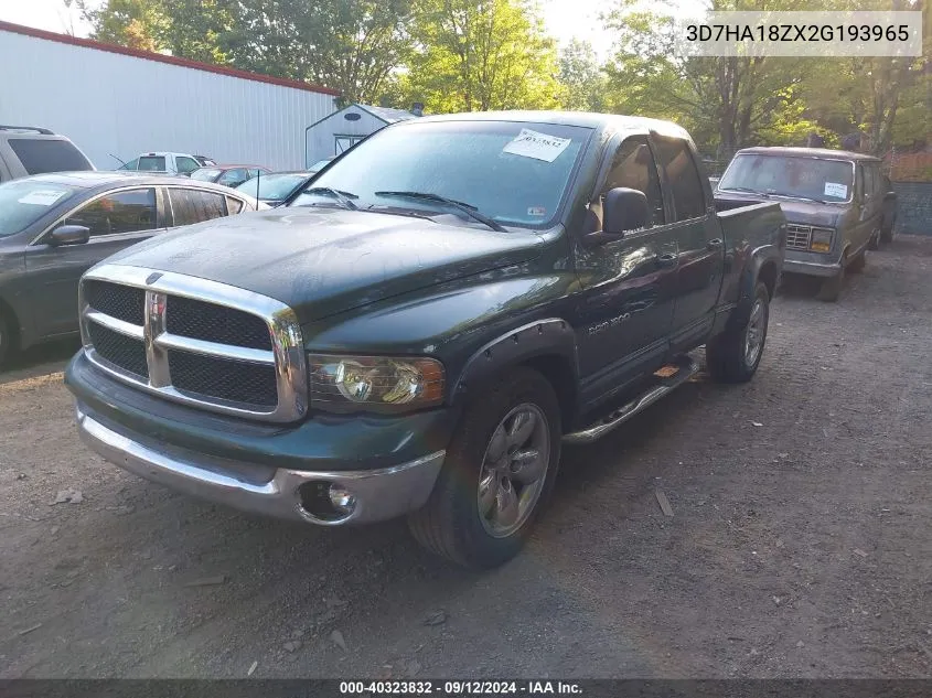 2002 Dodge Ram 1500 St VIN: 3D7HA18ZX2G193965 Lot: 40323832