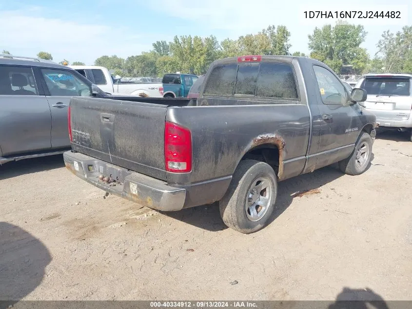 2002 Dodge Ram 1500 St VIN: 1D7HA16N72J244482 Lot: 40334912