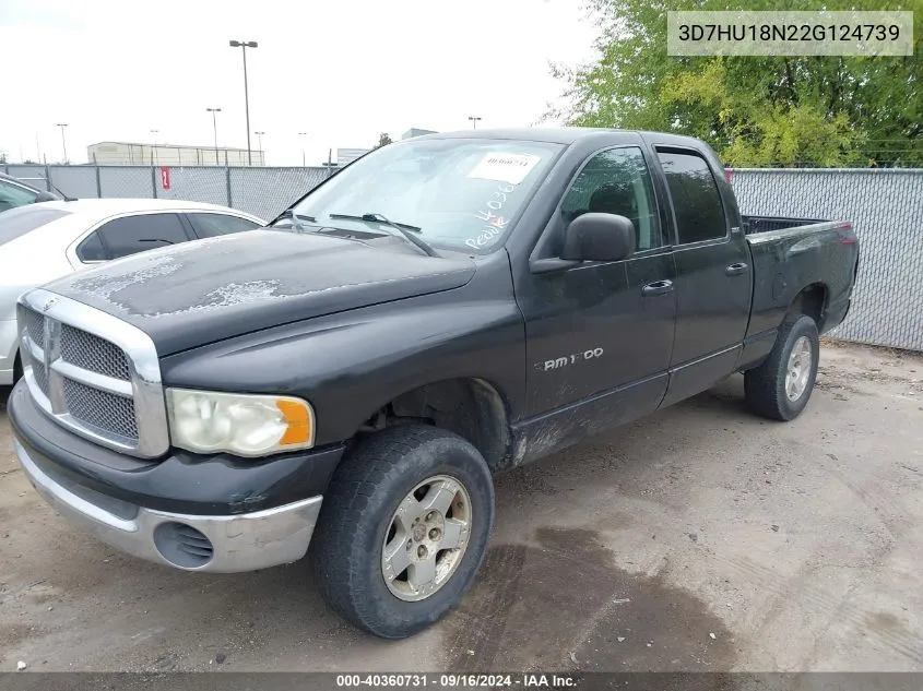 2002 Dodge Ram 1500 VIN: 3D7HU18N22G124739 Lot: 40360731