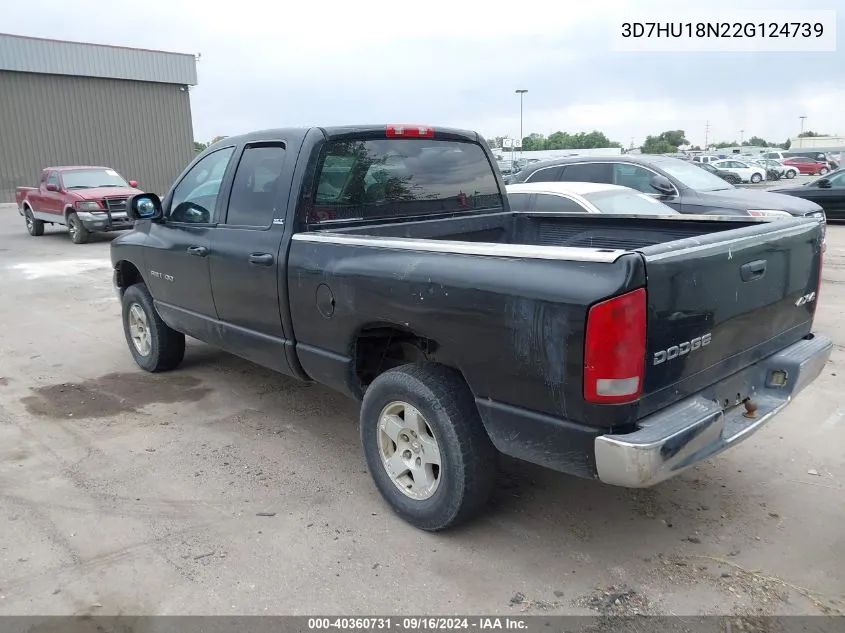 2002 Dodge Ram 1500 VIN: 3D7HU18N22G124739 Lot: 40360731