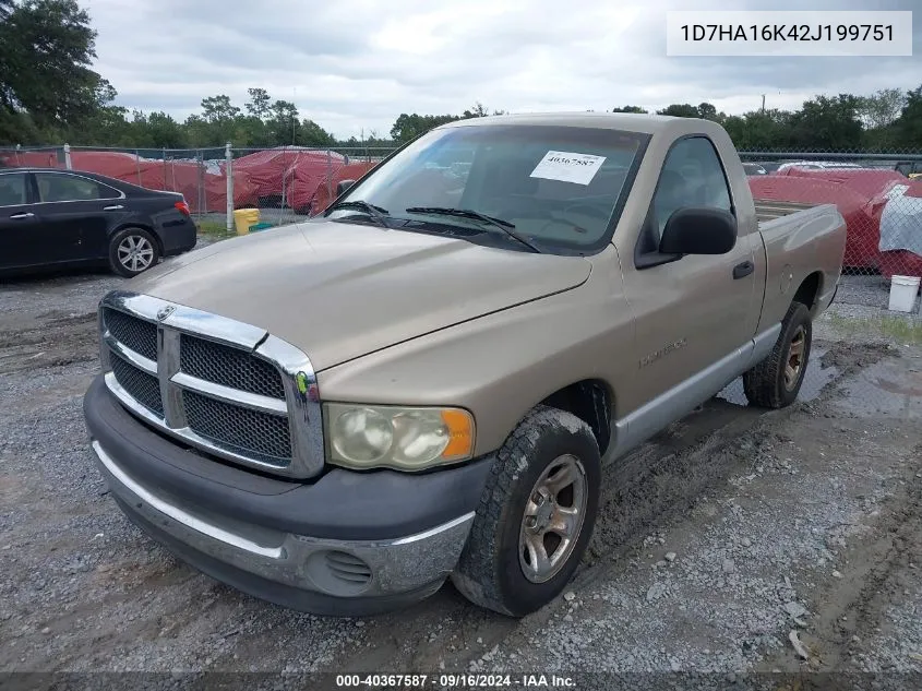 2002 Dodge Ram 1500 St VIN: 1D7HA16K42J199751 Lot: 40367587