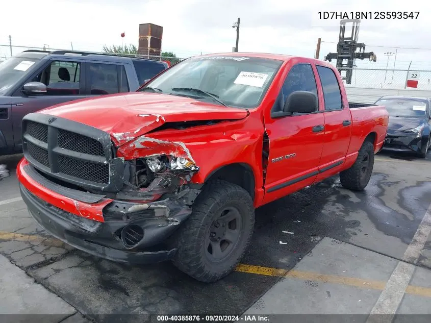 2002 Dodge Ram 1500 St VIN: 1D7HA18N12S593547 Lot: 40385876