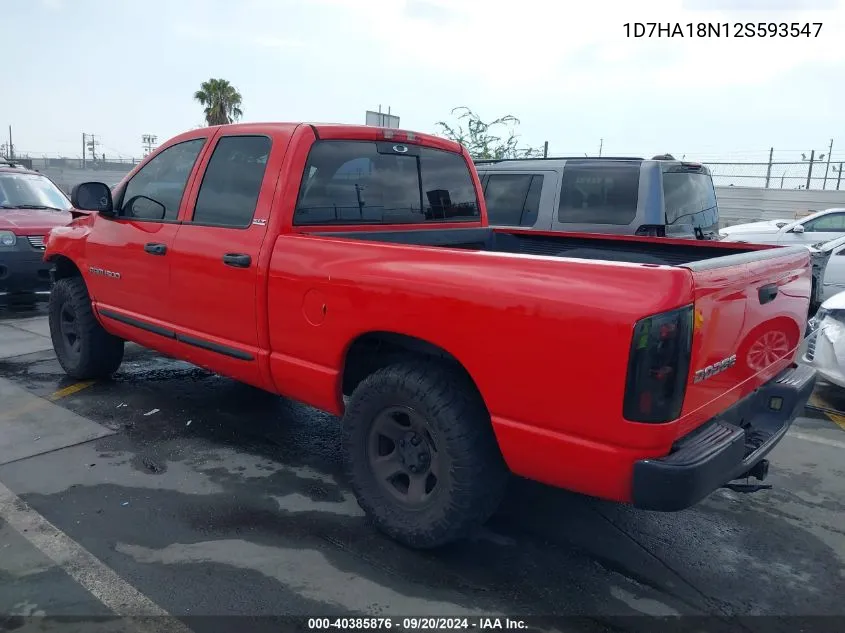 2002 Dodge Ram 1500 St VIN: 1D7HA18N12S593547 Lot: 40385876