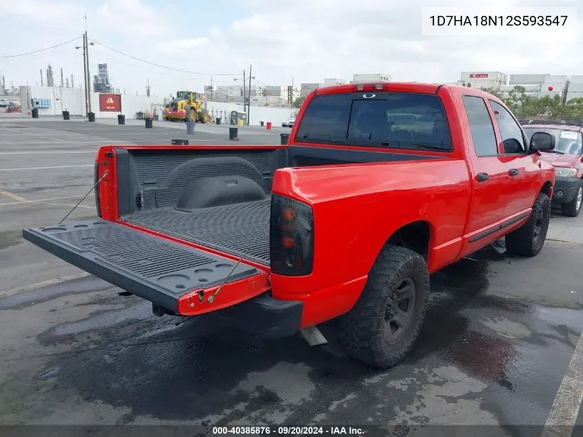 2002 Dodge Ram 1500 St VIN: 1D7HA18N12S593547 Lot: 40385876