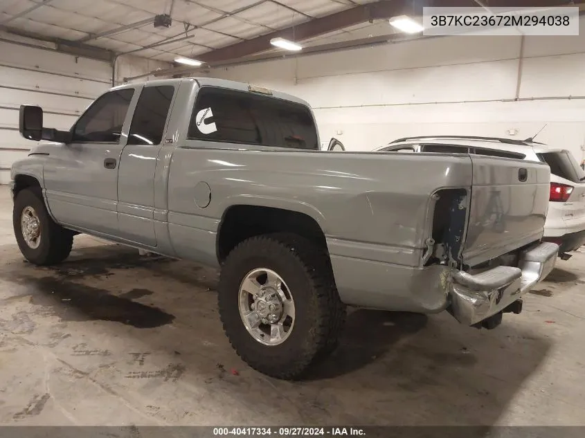 2002 Dodge Ram 2500 St VIN: 3B7KC23672M294038 Lot: 40417334