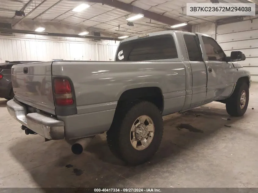 3B7KC23672M294038 2002 Dodge Ram 2500 St