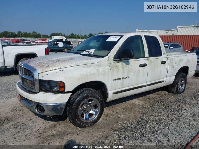 2002 Dodge Ram 1500 St VIN: 3B7HA18N32G102946 Lot: 40418106