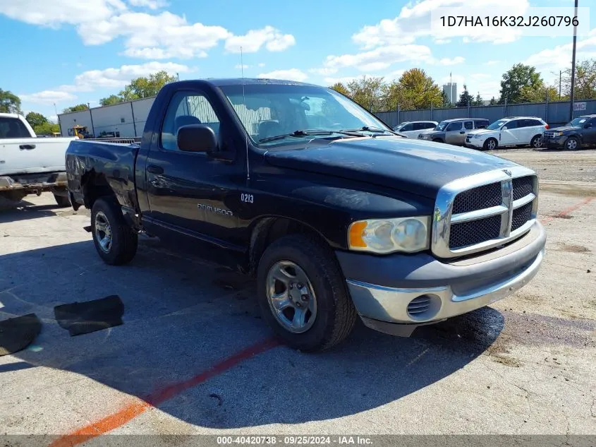 2002 Dodge Ram 1500 St VIN: 1D7HA16K32J260796 Lot: 40420738