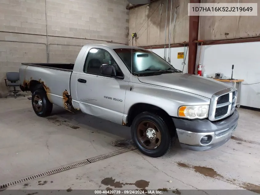 1D7HA16K52J219649 2002 Dodge Ram 1500 St