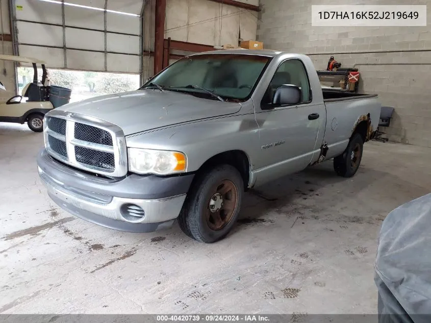 2002 Dodge Ram 1500 St VIN: 1D7HA16K52J219649 Lot: 40420739