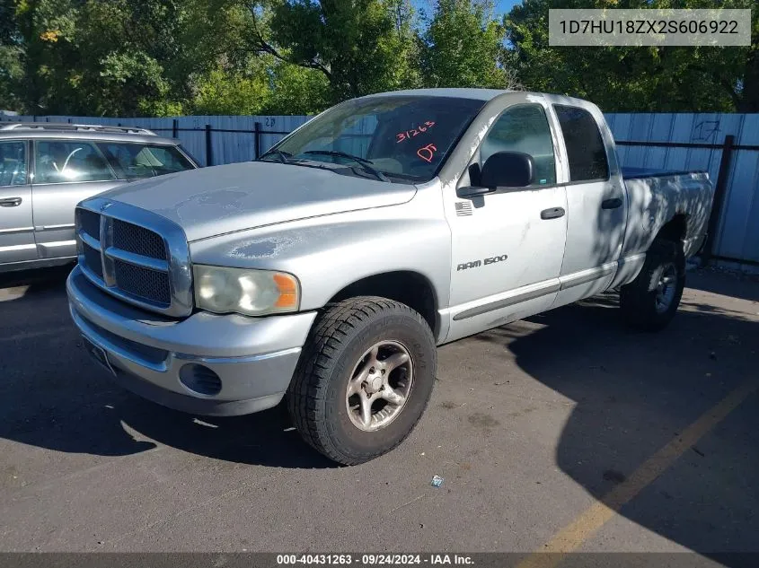 2002 Dodge Ram 1500 St VIN: 1D7HU18ZX2S606922 Lot: 40431263