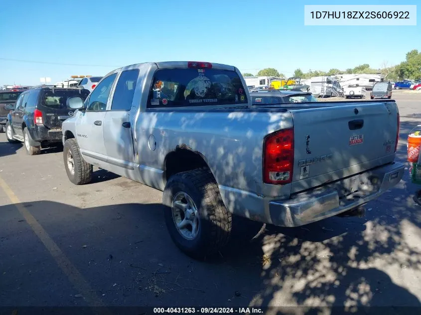 2002 Dodge Ram 1500 St VIN: 1D7HU18ZX2S606922 Lot: 40431263