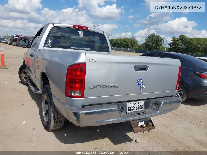 2002 Dodge Ram 1500 St VIN: 1D7HA16KX2J234972 Lot: 40433831