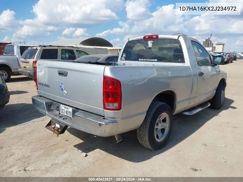 2002 Dodge Ram 1500 St VIN: 1D7HA16KX2J234972 Lot: 40433831