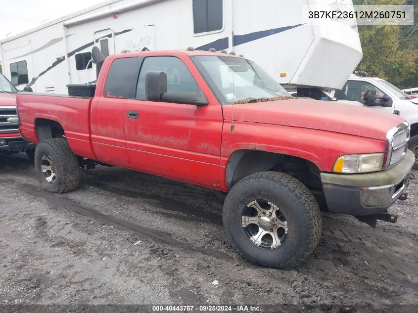 3B7KF23612M260751 2002 Dodge Ram 2500 St