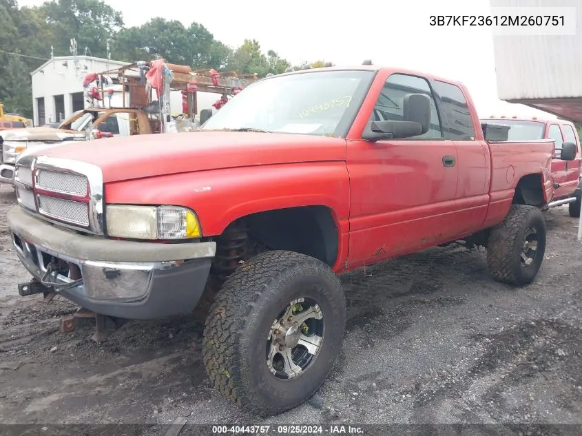 3B7KF23612M260751 2002 Dodge Ram 2500 St