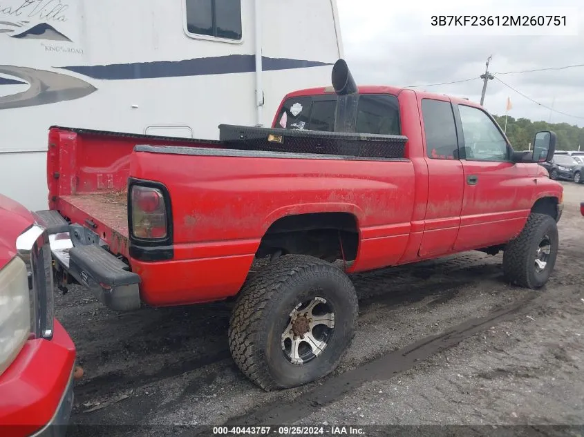 2002 Dodge Ram 2500 St VIN: 3B7KF23612M260751 Lot: 40443757