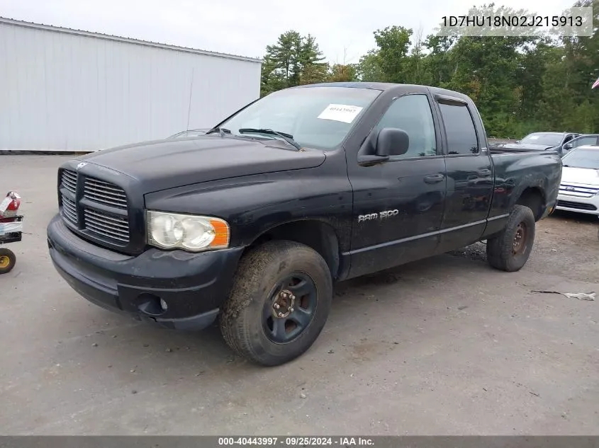 2002 Dodge Ram 1500 St VIN: 1D7HU18N02J215913 Lot: 40443997