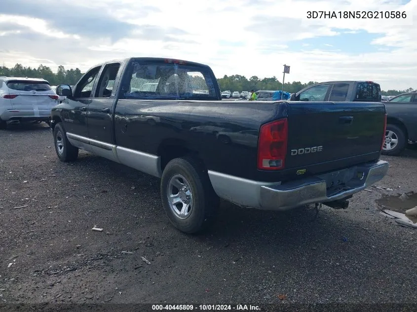 2002 Dodge Ram 1500 St VIN: 3D7HA18N52G210586 Lot: 40445809