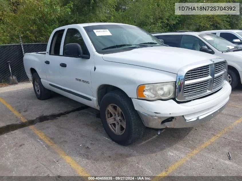 2002 Dodge Ram 1500 St VIN: 1D7HA18N72S704392 Lot: 40455035