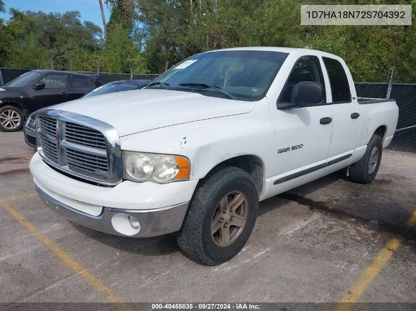 2002 Dodge Ram 1500 St VIN: 1D7HA18N72S704392 Lot: 40455035