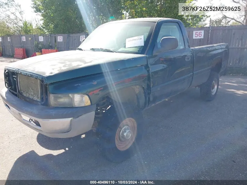 2002 Dodge Ram 2500 St VIN: 3B7KF26Z52M259625 Lot: 40496110