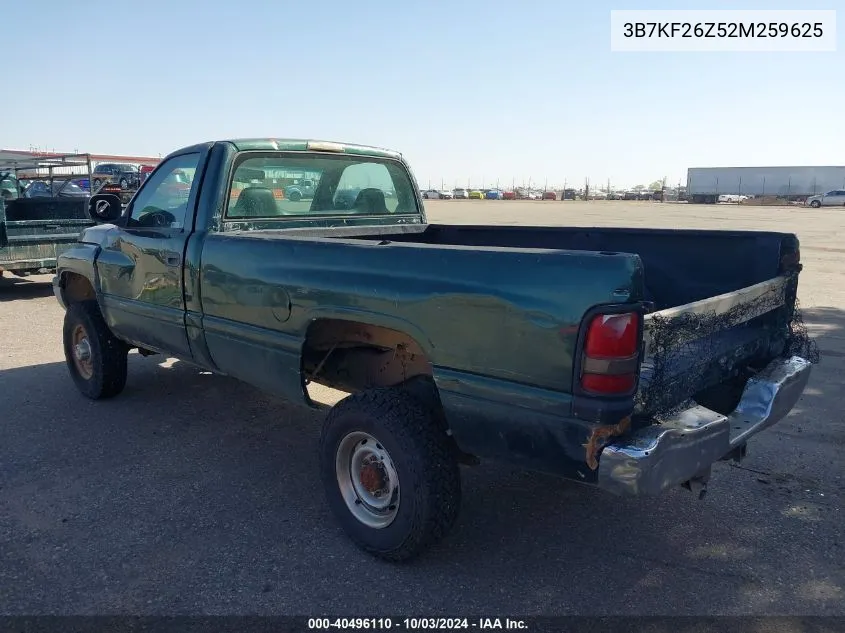 2002 Dodge Ram 2500 St VIN: 3B7KF26Z52M259625 Lot: 40496110