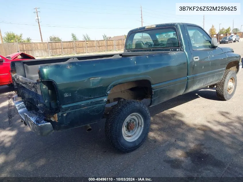 3B7KF26Z52M259625 2002 Dodge Ram 2500 St