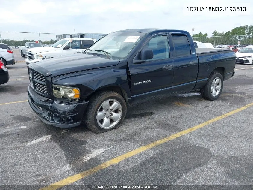 2002 Dodge Ram 1500 St VIN: 1D7HA18N32J193513 Lot: 40503328