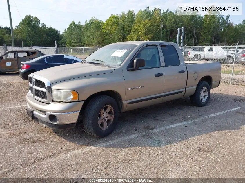 2002 Dodge Ram 1500 VIN: 1D7HA18NX2S647136 Lot: 40524846