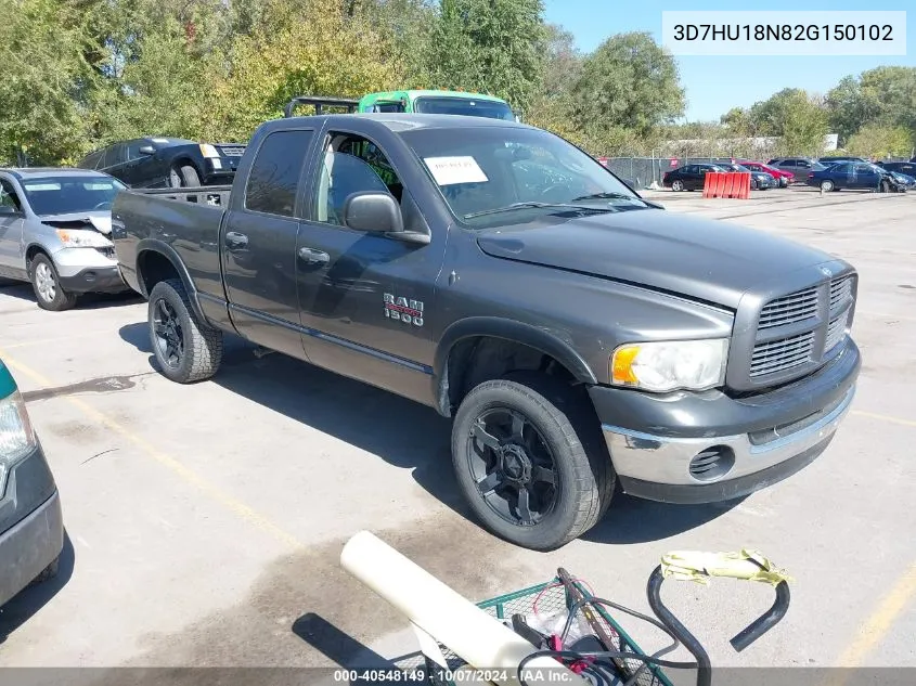 2002 Dodge Ram 1500 St VIN: 3D7HU18N82G150102 Lot: 40548149