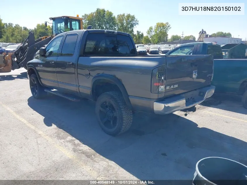 2002 Dodge Ram 1500 St VIN: 3D7HU18N82G150102 Lot: 40548149