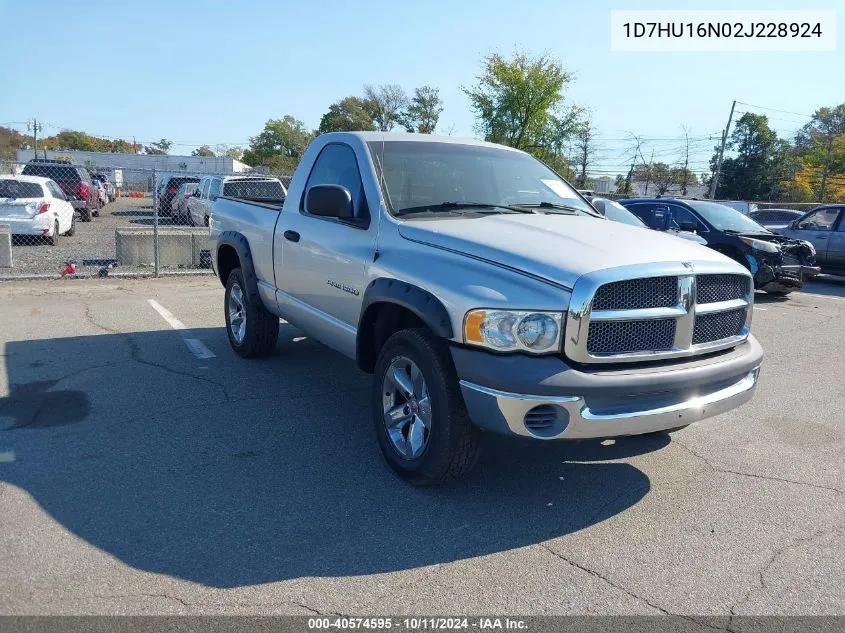 2002 Dodge Ram 1500 St VIN: 1D7HU16N02J228924 Lot: 40574595