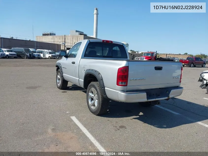 2002 Dodge Ram 1500 St VIN: 1D7HU16N02J228924 Lot: 40574595