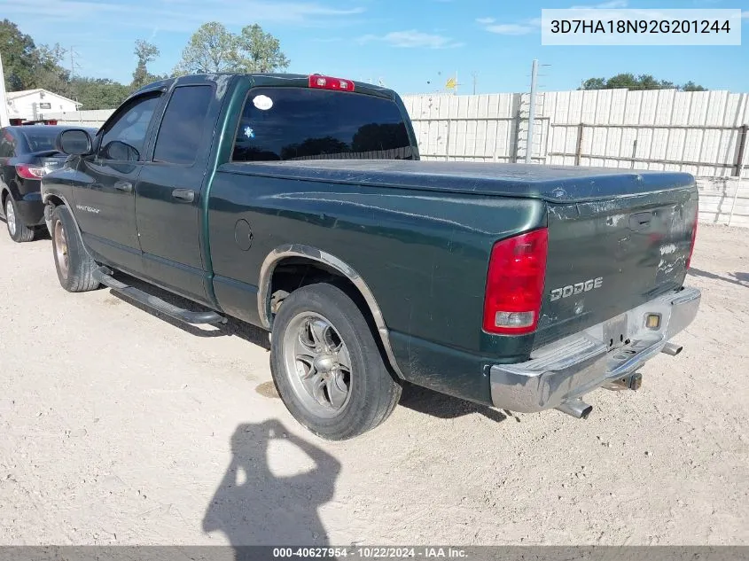 2002 Dodge Ram 1500 St VIN: 3D7HA18N92G201244 Lot: 40627954