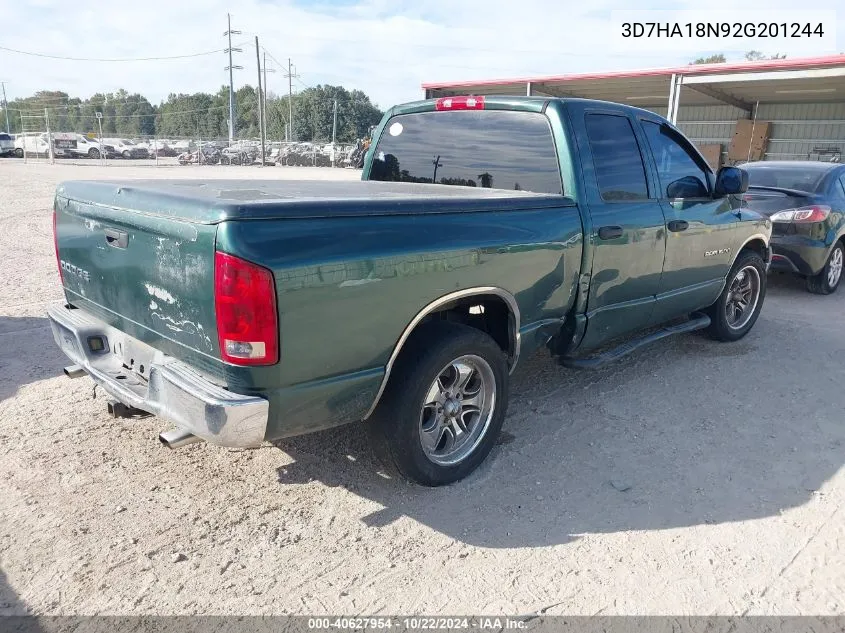 2002 Dodge Ram 1500 St VIN: 3D7HA18N92G201244 Lot: 40627954