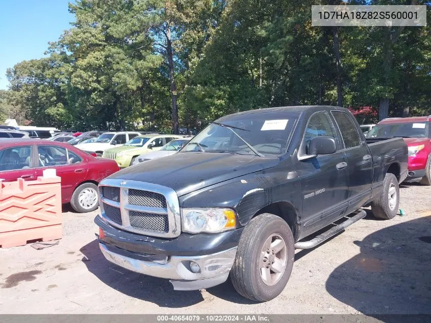 2002 Dodge Ram 1500 St VIN: 1D7HA18Z82S560001 Lot: 40654079