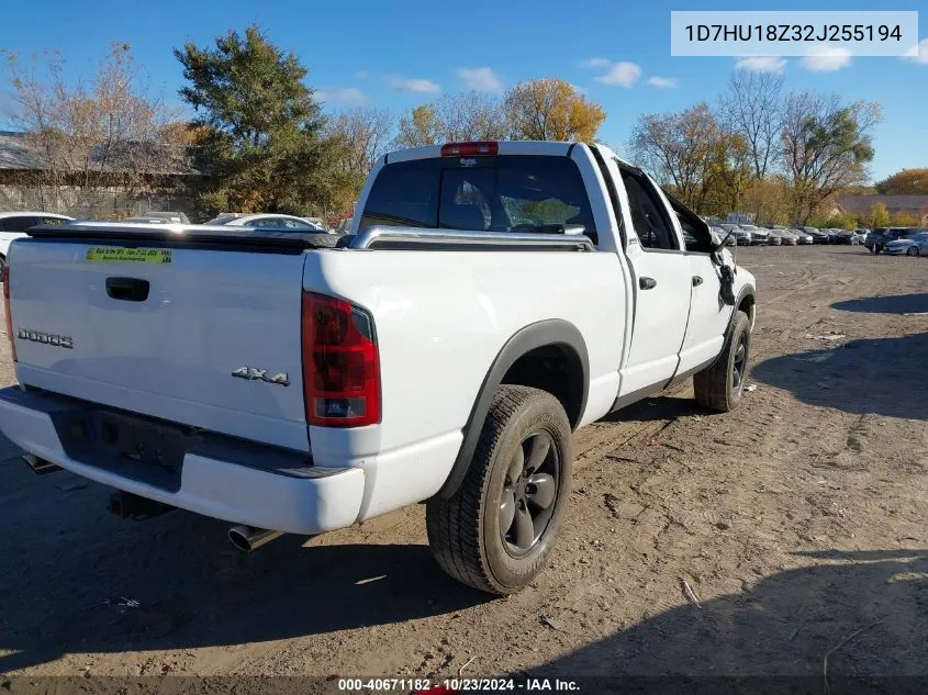 2002 Dodge Ram 1500 St VIN: 1D7HU18Z32J255194 Lot: 40671182