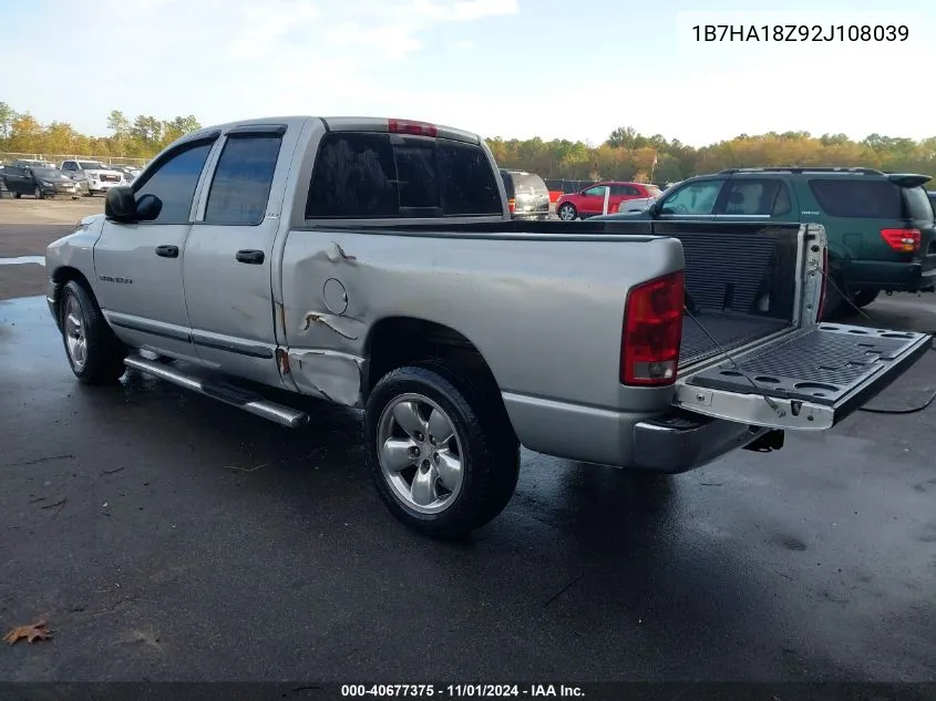 2002 Dodge Ram 1500 VIN: 1B7HA18Z92J108039 Lot: 40677375