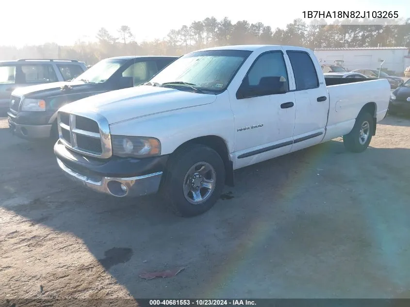 2002 Dodge Ram 1500 St VIN: 1B7HA18N82J103265 Lot: 40681553