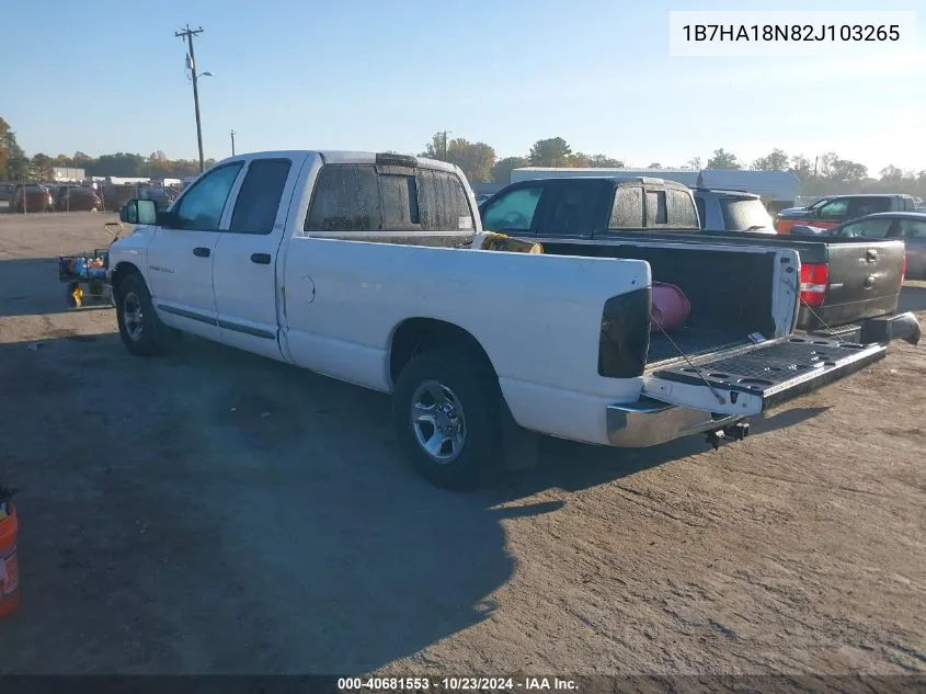 1B7HA18N82J103265 2002 Dodge Ram 1500 St