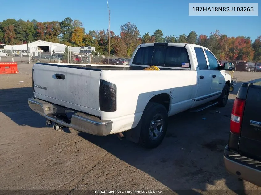 1B7HA18N82J103265 2002 Dodge Ram 1500 St